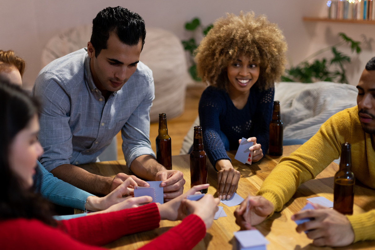 friends socializing together