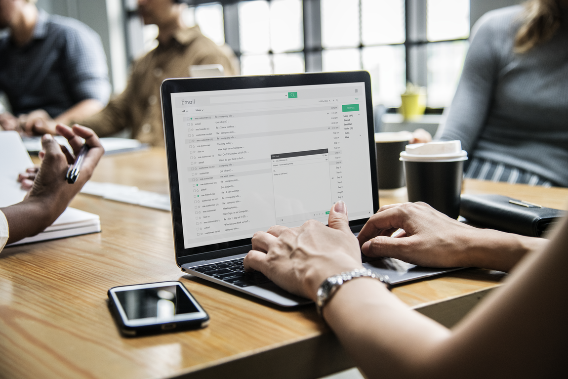 woman checking her email