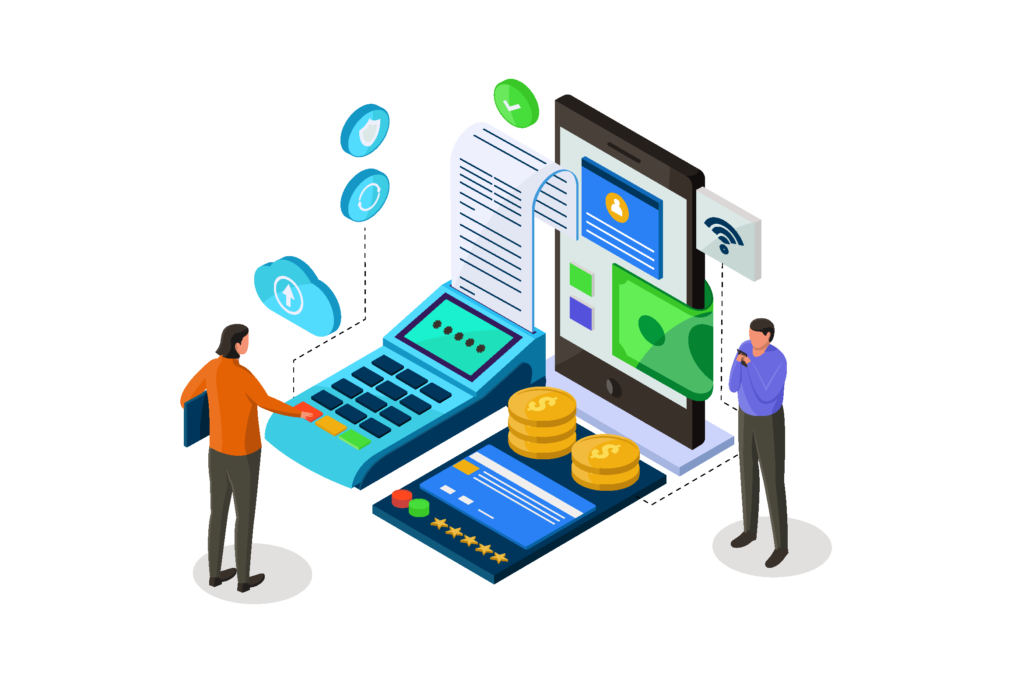 Illustration of a modern POS terminal